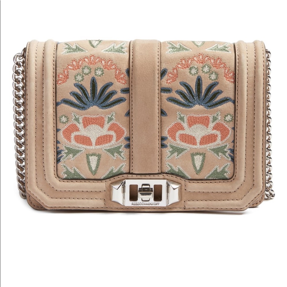 Rebecca Minkoff Small Love Embroidered Nubuck